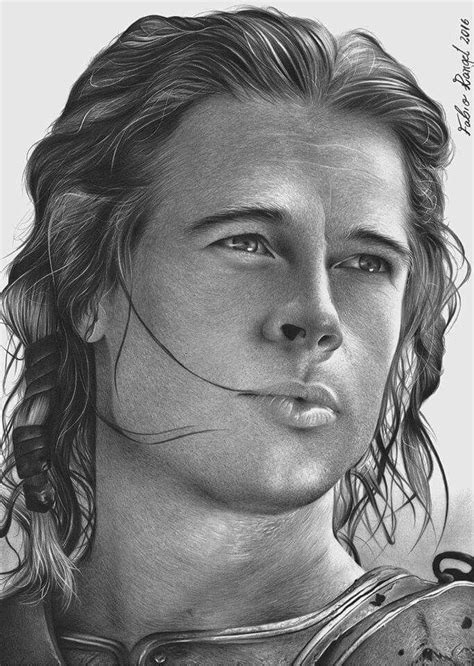 Brad Pitt Stunning Pencil Drawing Works By Brazilian Artist Fabio
