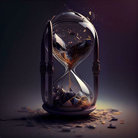 Hourglass With Broken Glass On Dark Background 3d Illustration Ai