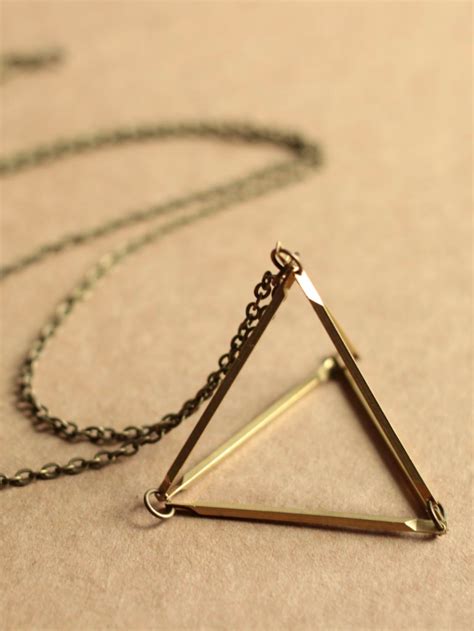3d Brass Triangle Necklace A Common Thread
