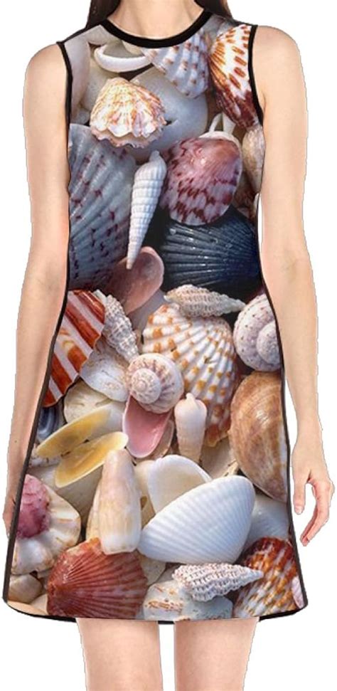 Shell Womens Fashion Sleeveless Mini Dress Print Party Dress Tank
