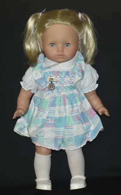 Zapf Creations Vinyl And Cloth 17 Doll Blonde Hair Blue Eyes Made In