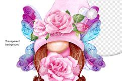 Summer Gnomes Butterflies With Flowers Png
