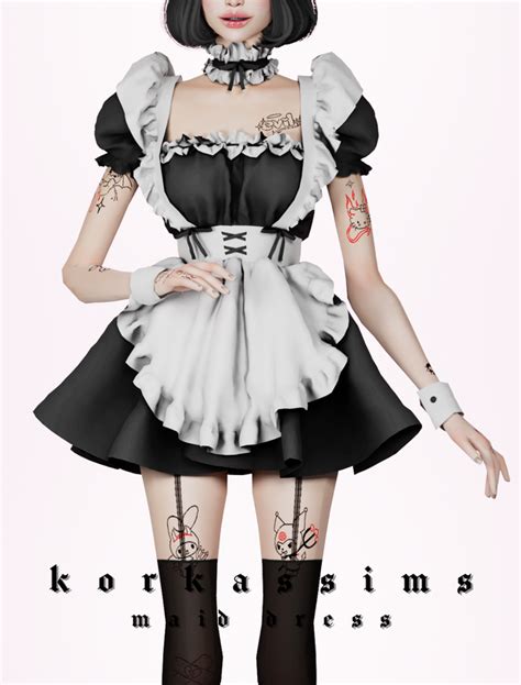 Maid Dress Halloween T 🖤 Patreon Sims 4 Dresses Maid Dress Sims