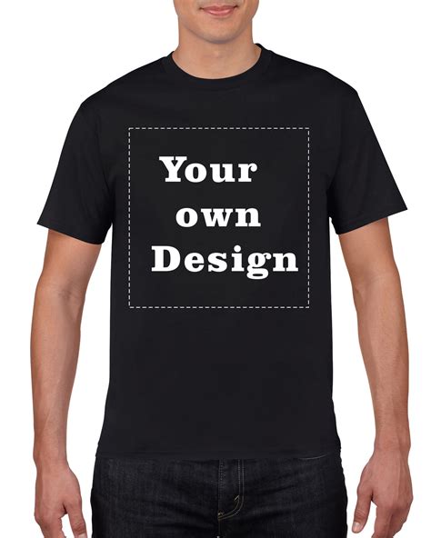Customized black Men's T shirt Print Your Own Design High Quality Fast