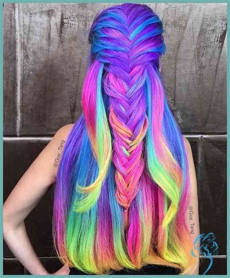 16 Rainbow Hair Color Ideas Youll Go Crazy Over Damen