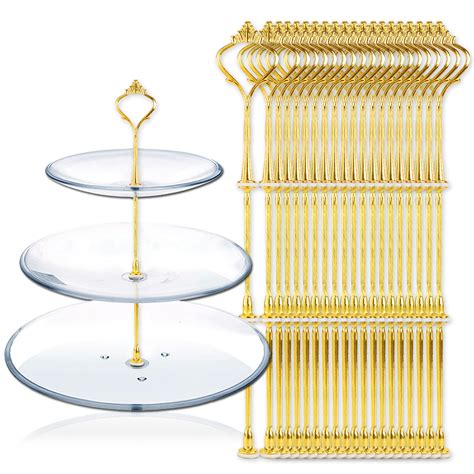 20pcs 3 Tier Vintage Crown Wedding Cake Plate Tiered Stand