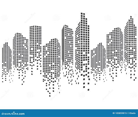 Modern City Skyline Vector Illustration Stock Vector Illustration Of