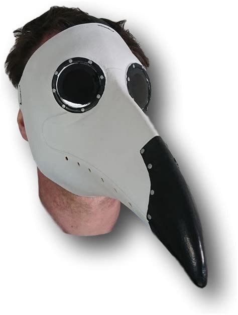 White And Black Plague Doctor Mask By Rubber Johnnies Steampunk Latex Day Of The Dead Bird