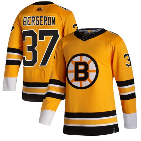 Patrice Bergeron 37 Boston Bruins Yellow 2020 21 Reverse Retro Player