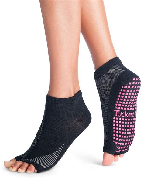 Toeless Non Slip Skid Grippy Anklet Style Tucketts Womens Yoga Toe Socks Women Yoga Pilates