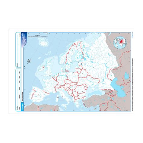 Mapa Europa político Rivadavia Oficio block de 20 mapas