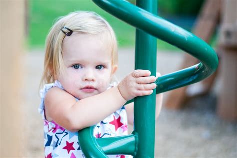Little Girl Playing At The Park Stock Photo Image Of Happy Cute