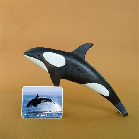 Wooden Orca Figurine Wood Killer Whale Toy Wooden Creatures Etsy