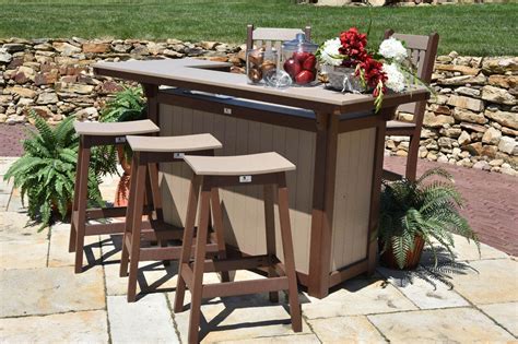 Outdoor Dining Poly Bar And Matching Bar Stools Outdoor Island