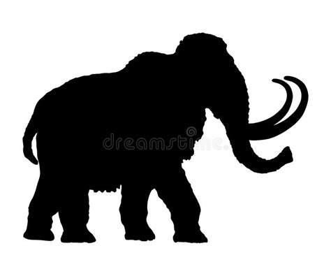 Woolly Mammoth Silhouette Stock Illustration Illustration Of Gigantic
