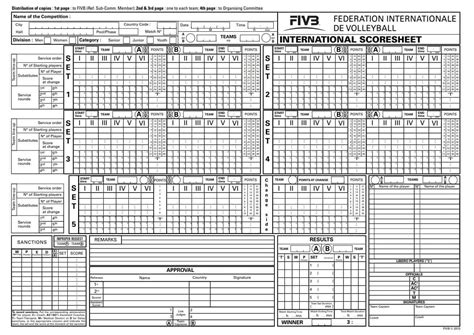 Volleyball Scoresheet 8 Printable Samples Gambaran