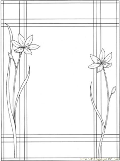 Frame With Two Flowers Coloring Page For Kids Free Decorations