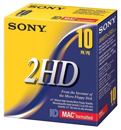 Sony 10mfd2hdcfm 2hd Mac Formatted Floppy Disks 10 Pack By Sony 14