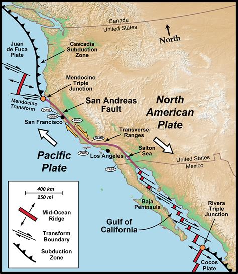 San Andreas Fault Map Detailed