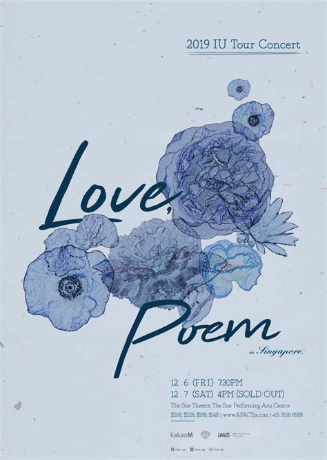 The release of my new album 'love poem,' which was scheduled for november 1, will be a bit delayed. IU announces additional show in Singapore for Love, Poem ...