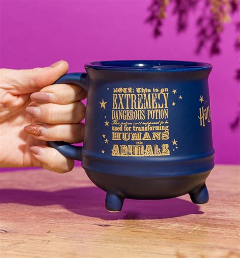 Harry Potter Extremely Dangerous Potions Cauldron Shaped Blue Mug