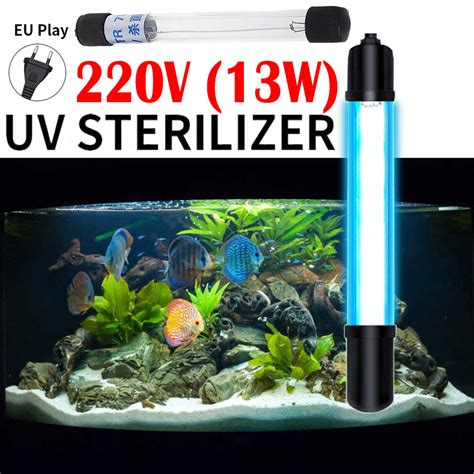 220v Aquarium Submersible Uv Light Sterilizer Pond Fish Tank Germicidal