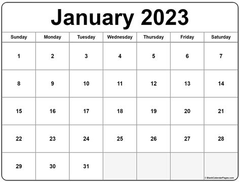 January 2023 Free Printable Calendar 2023 Calendar