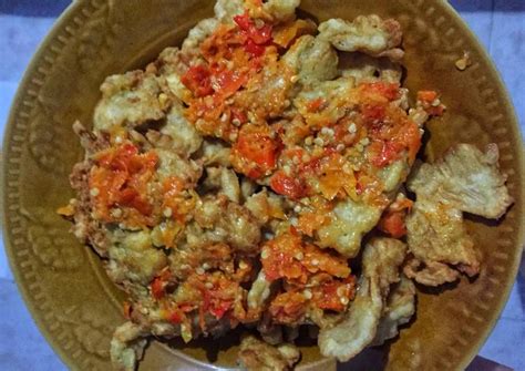 Resep sambal ayam geprek ( foto : Resep Jamur Crispy Sambal Geprek 🌶🔥 oleh Opik - Cookpad