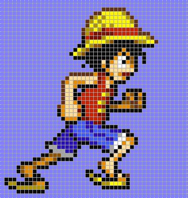 Luffy Pixel Art Templates Pixel Art Anime Pixel Art Minecraft Pixel Art