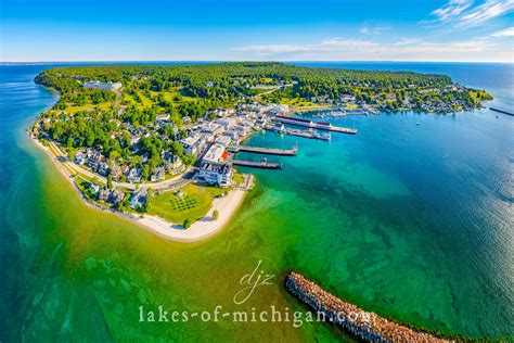 Mackinac Island Aerial Photo From South Of Biddle Point — Aerial
