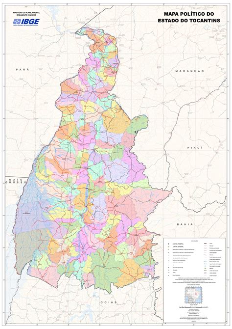 Political Map Of The State Of Tocantins Brazil Full Size Ex