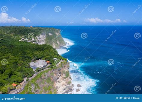 Beautiful Uluwatu Cliff With Blue Sea In Bali Island Stock Image