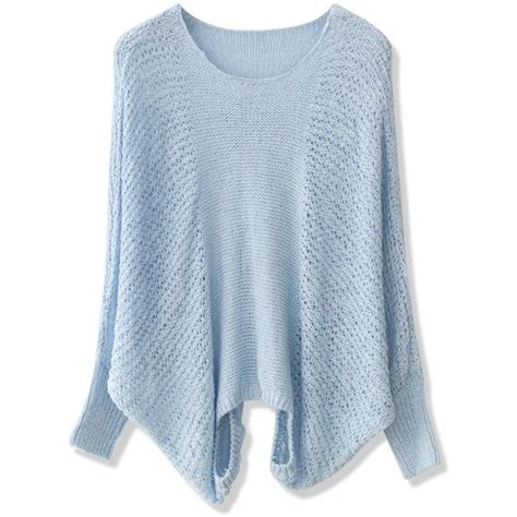 Chicwish Pastel Blue Slouchy Sweater 42 Liked On Polyvore Featuring