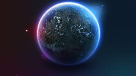 Planet Stars Satellite Earth Artwork Digital Art Space Art