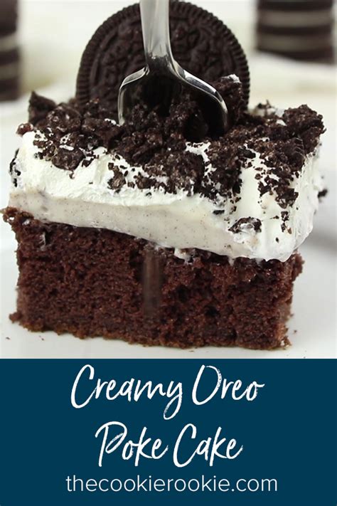 Oreo poke cake is a rich and delicious cake that is incredibly simple to make. Creamy Oreo Poke Cake by The Cookie Rookie. This OREO POKE ...