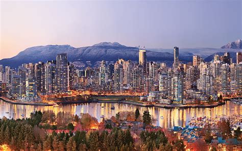 Hd Wallpaper Vancouver Canada Skyline City Downtown Buildings