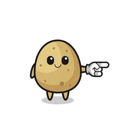 Premium Vector Potato Mascot With Pointing Right Gesture