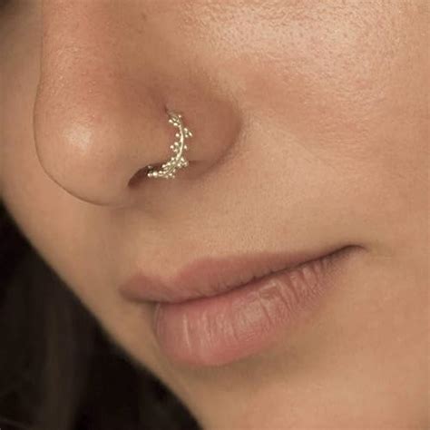 Unique Nose Ring Sterling Silver Nose Hoop Piercing