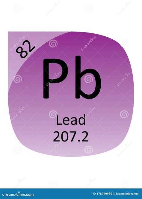 Round Periodic Table Element Symbol Of Lead Vector Illustration