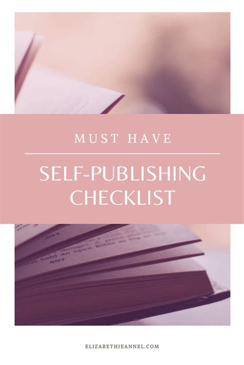 Must Have Self Publishing Checklist Self Publishing Author Platform