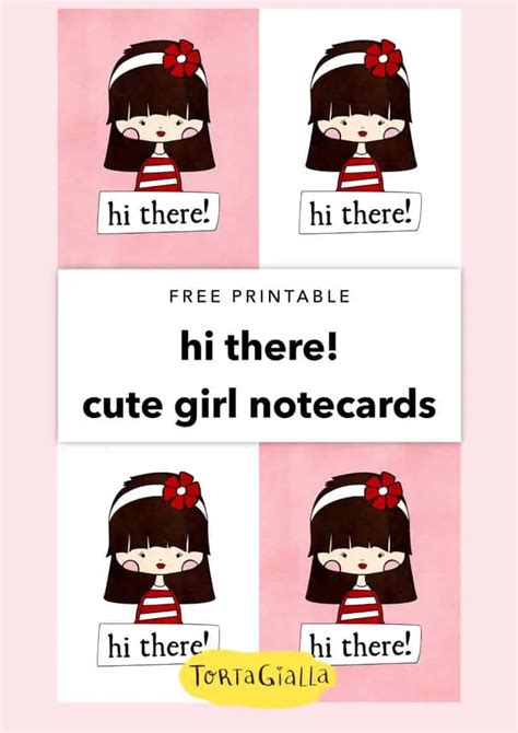 Cute Free Printable Notecards Tortagialla