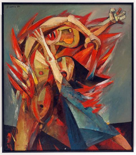 Ang Kiukok Figures On Fire 1982 Filipino Art Cubism Art