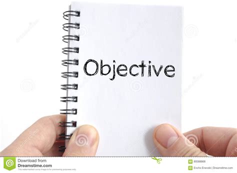 Objective text concept stock photo. Image of challenge - 89388868