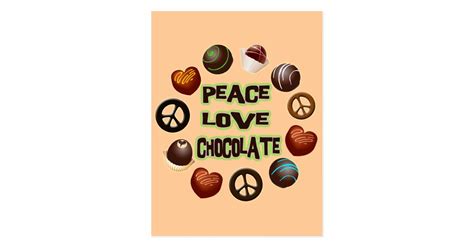 Peace Love Chocolate Postcard Zazzle