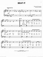 Beat It, (easy) sheet music for piano solo (PDF-interactive)