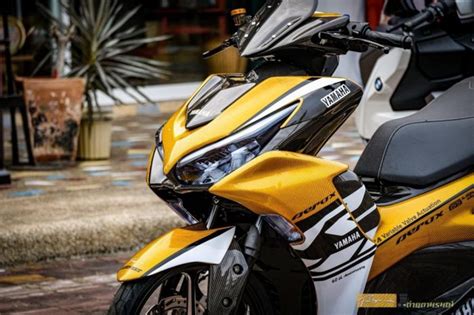 Modifikasi Yamaha All New Aerox 155 Totalitas Bodi Penuh Carbon Fiber