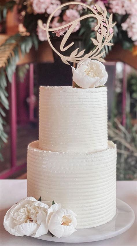 25 Best Simple Wedding Cakes 2021 Simple Textured Two Tier Wedding Cake