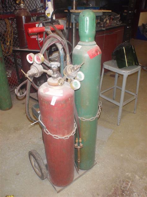 Cutting Torch Set W Acetylene Tank And Oxygen Tank