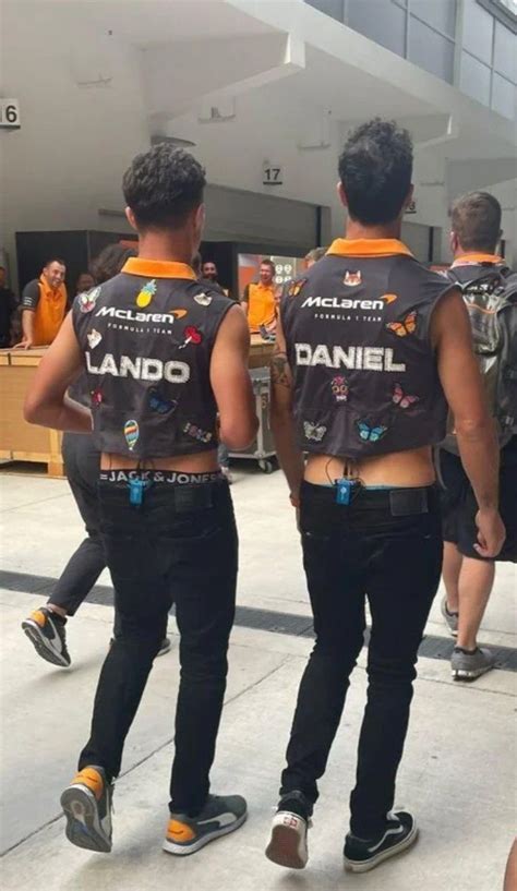 Lando Norris And Daniel Ricciardo Wearing Crop Tops Daniel Ricciardo Mclaren Formula