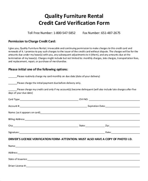 Credit card on file agreement (optional). FREE 10+ Sample Rental Verification Forms in PDF | MS Word
